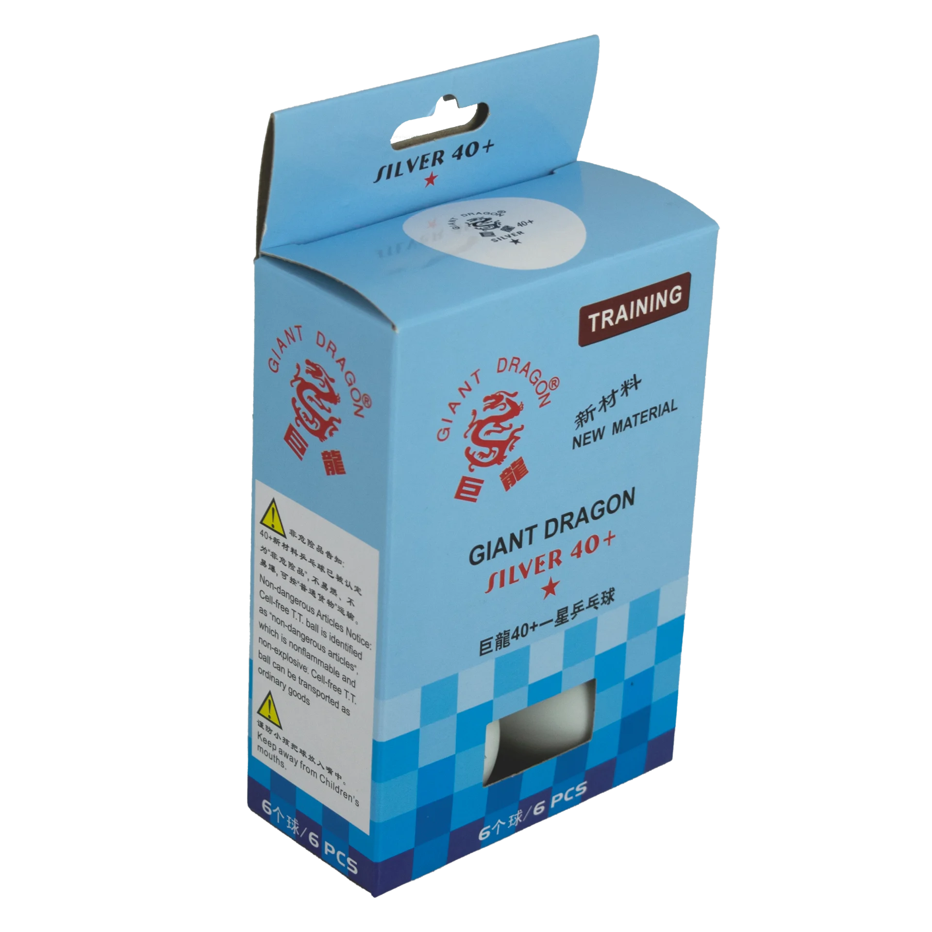 Bolas Tênis de Mesa 1 Estrela 40+ Giant Dragon Branco 6un