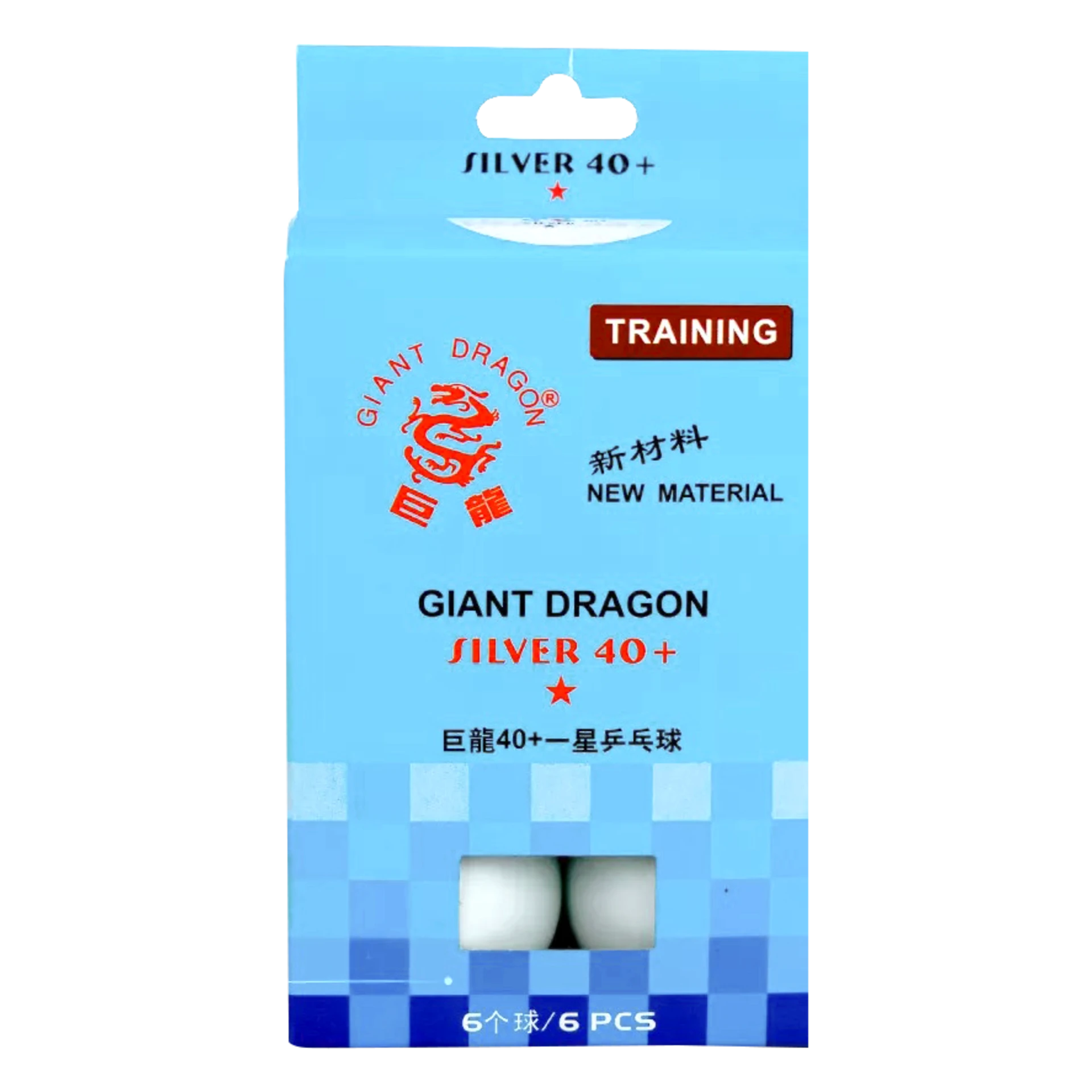 Bolas Tênis de Mesa 1 Estrela 40+ Giant Dragon Branco 6un