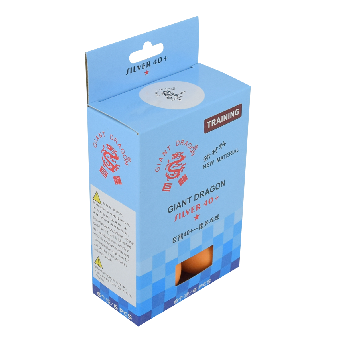 Bolas Tênis de Mesa 1 Estrela 40+ Giant Dragon Laranja 6un