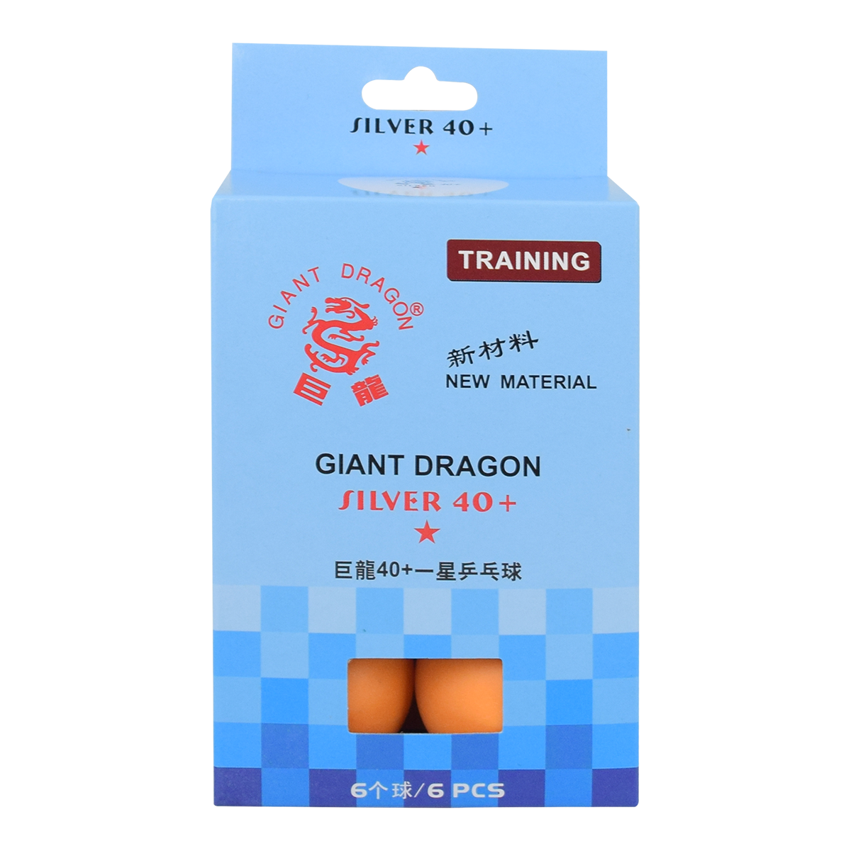 Bolas Tênis de Mesa 1 Estrela 40+ Giant Dragon Laranja 6un