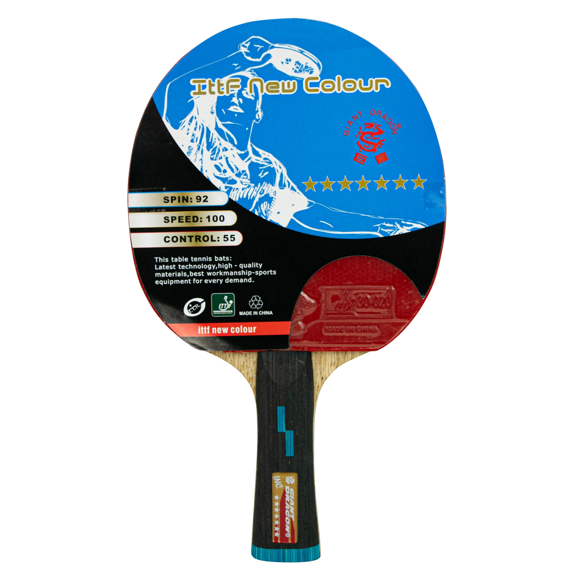 Kit Raquete de Tênis de Mesa Future 7 Estrelas Com Bolsa Giant Dragon