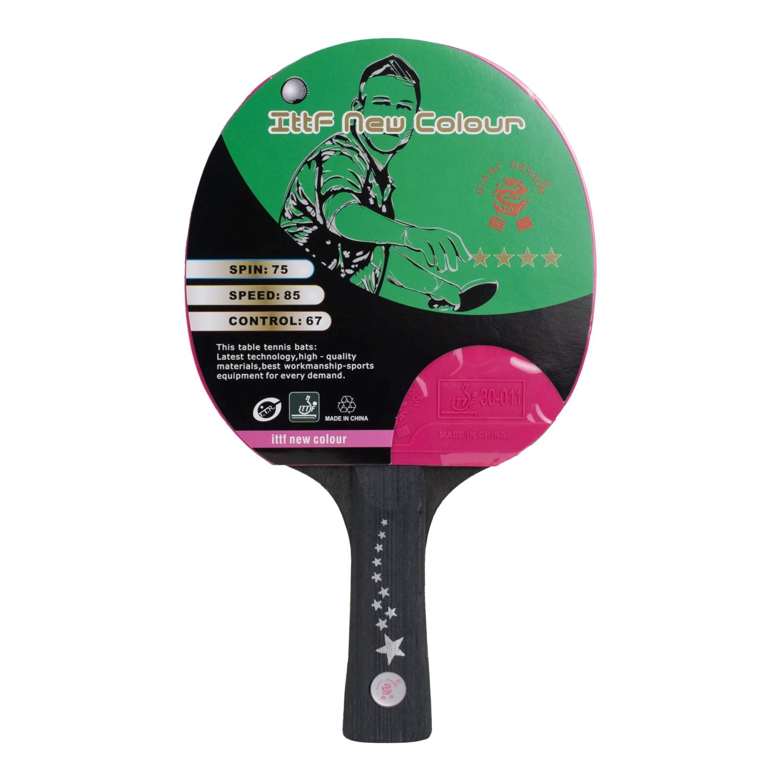 Raquete de Tênis de Mesa Superveloce v12 4 Estrelas Giant Dragon