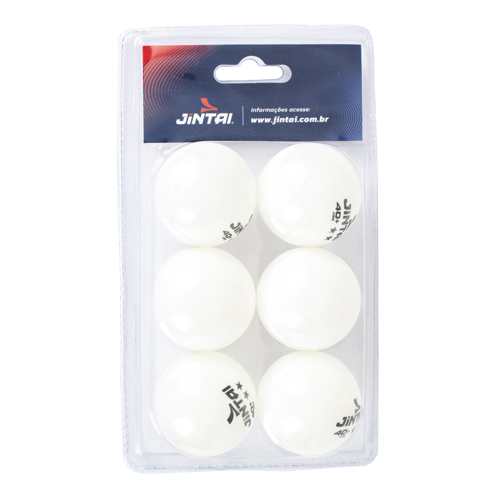Bolas Tênis De Mesa Jintai - 06 Unidades - 2 Estrelas ABS - Branca