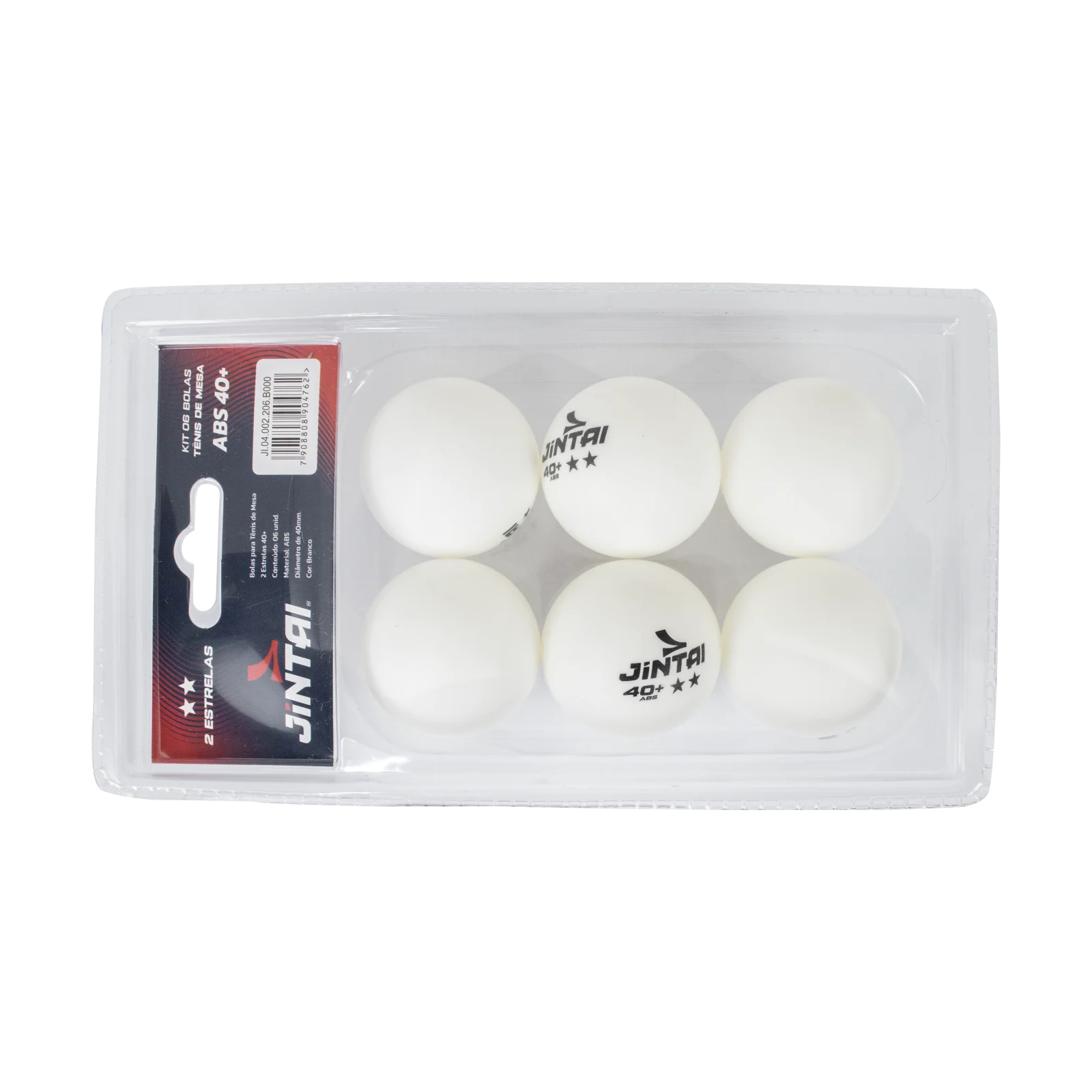 Bolas Tênis De Mesa Jintai - 06 Unidades - 2 Estrelas ABS - Branca