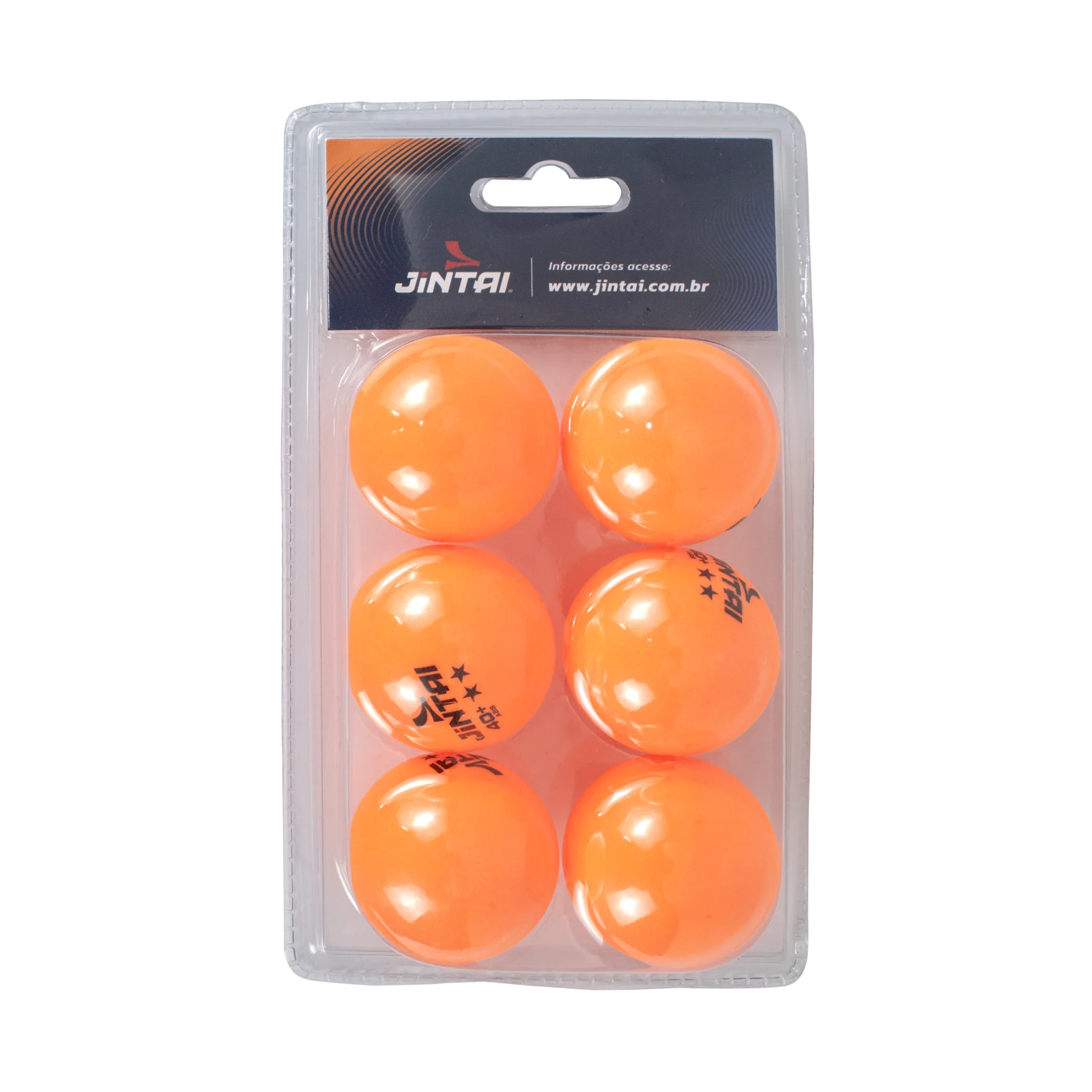 Bolas Tênis De Mesa Jintai - 06 Unidades - 2 Estrelas ABS - Laranja