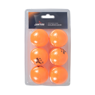 Bolas Tênis De Mesa Jintai - 06 Unidades - 2 Estrelas ABS - Laranja