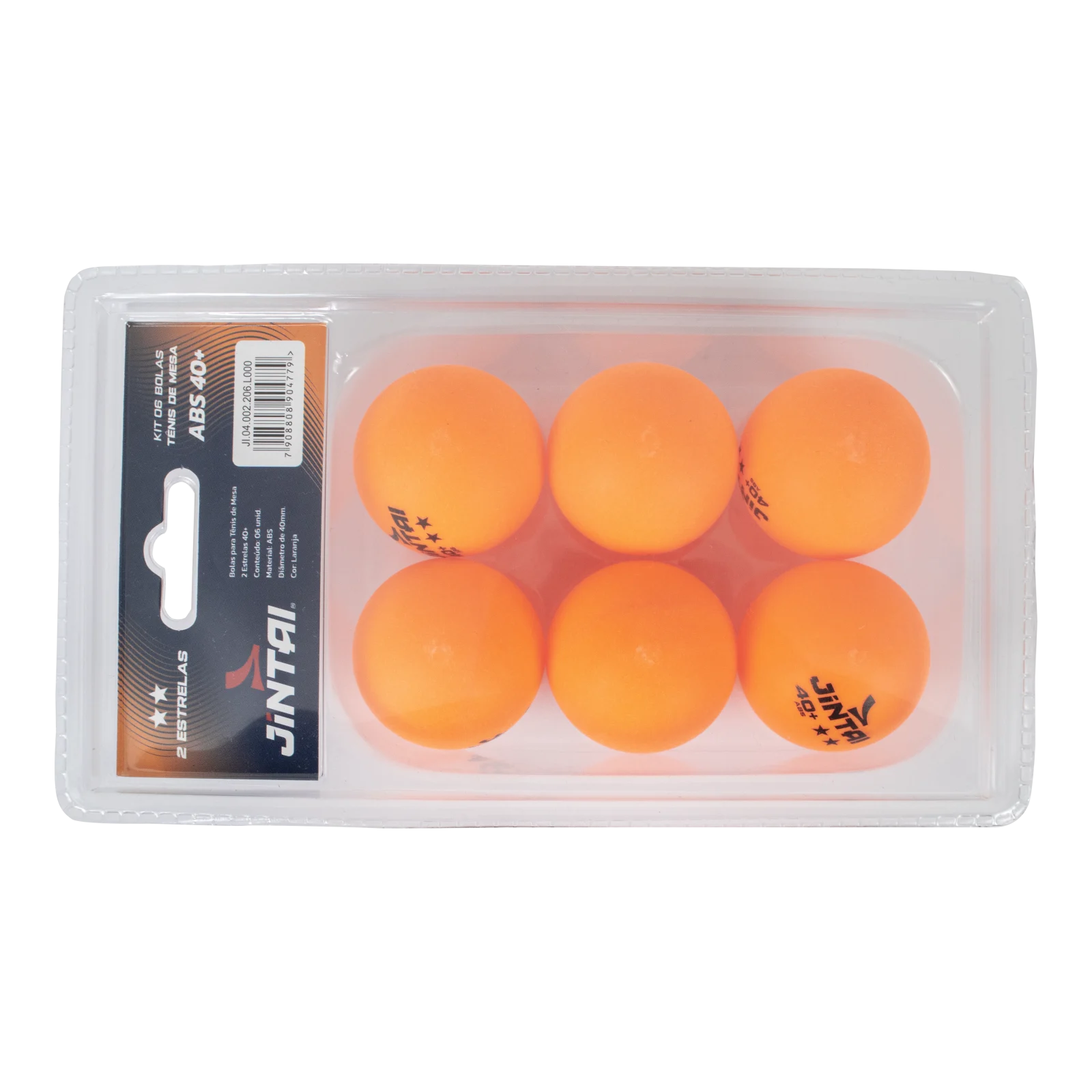 Bolas Tênis De Mesa Jintai - 06 Unidades - 2 Estrelas ABS - Laranja