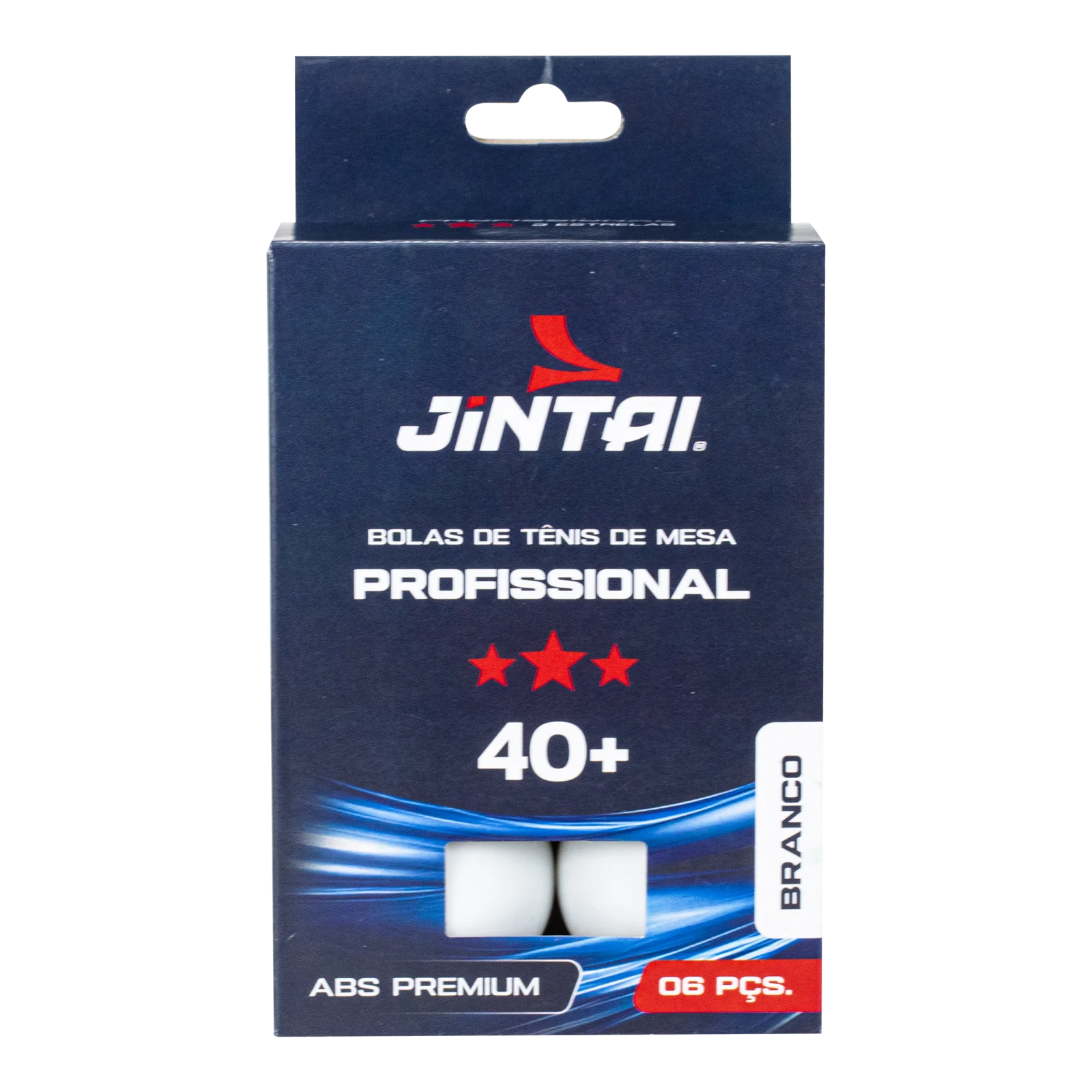 Bola de tênis de mesa 3 estrelas - 6 unidades - Branca - Jintai