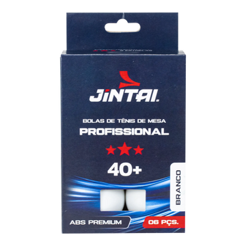 Bola de tênis de mesa 3 estrelas - 6 unidades - Branca - Jintai