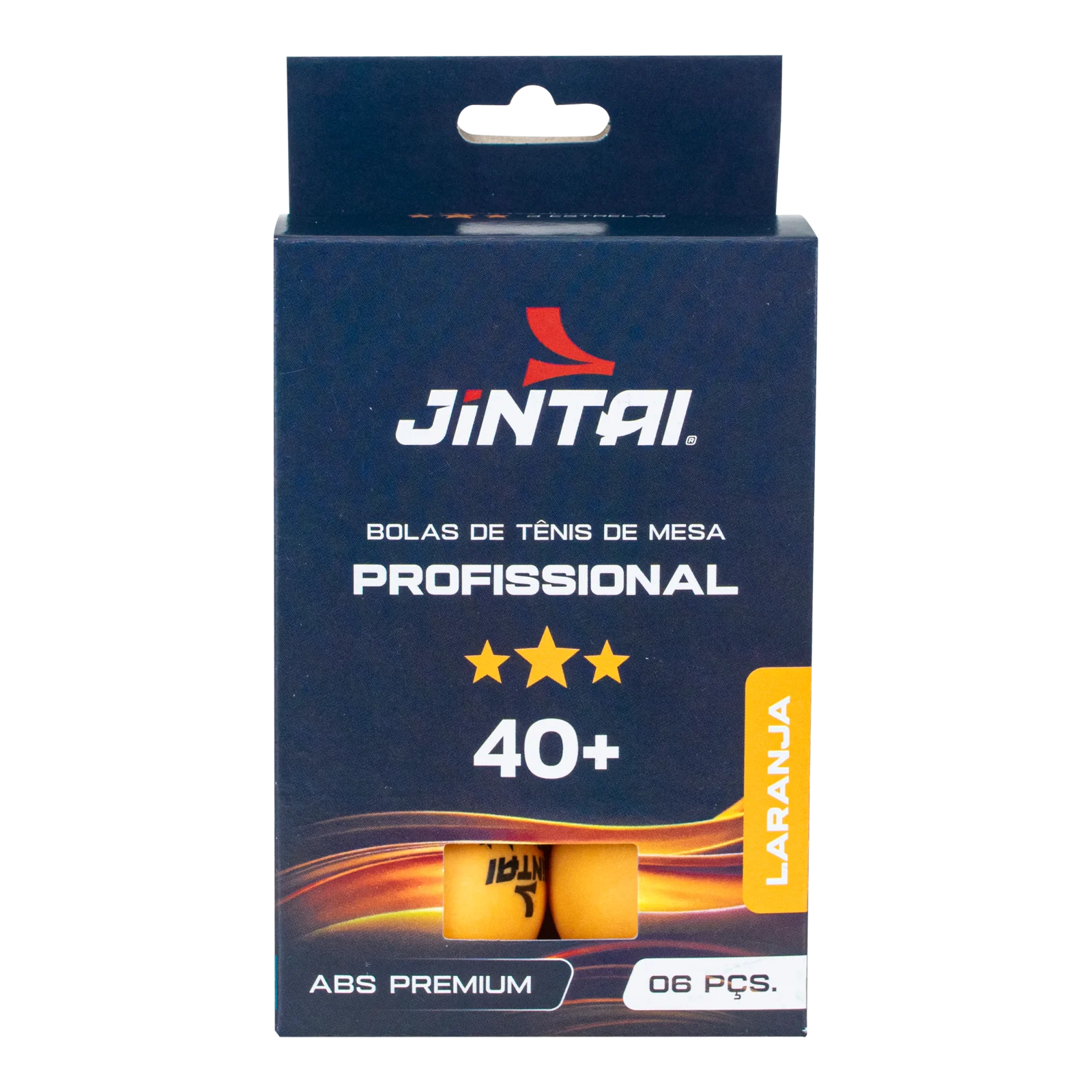 Bola de tênis de mesa 3 estrelas - 6 unidades - Laranja - Jintai