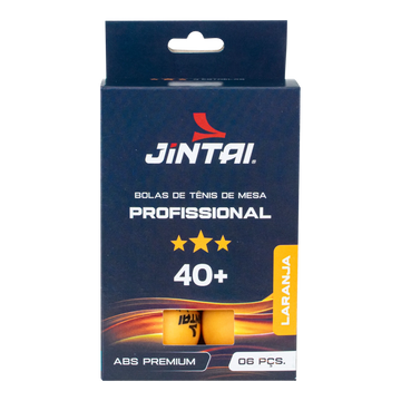 Bola de tênis de mesa 3 estrelas - 6 unidades - Laranja - Jintai