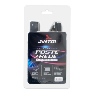 Rede oficial tenis de mesa algodao azul com presilha e regua Jintai