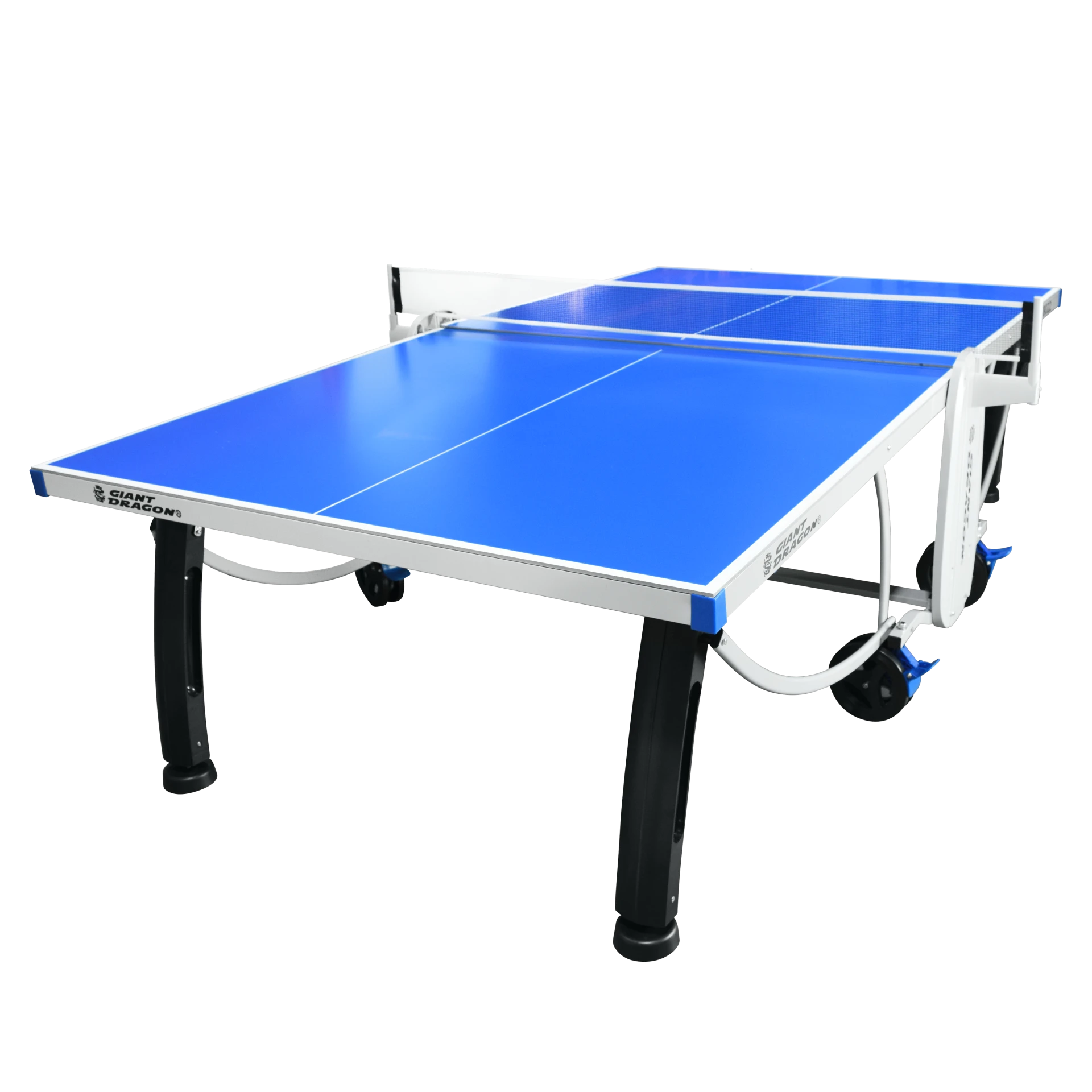 Mesa Tênis de Mesa Dobrável Outdoor Azul e Rede Armazenamento de Bolinhas nos Pés Giant Dragon